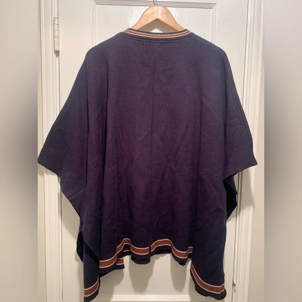 House of Harlow 1960 Navy Boho Poncho One Size - Picture 6 of 15